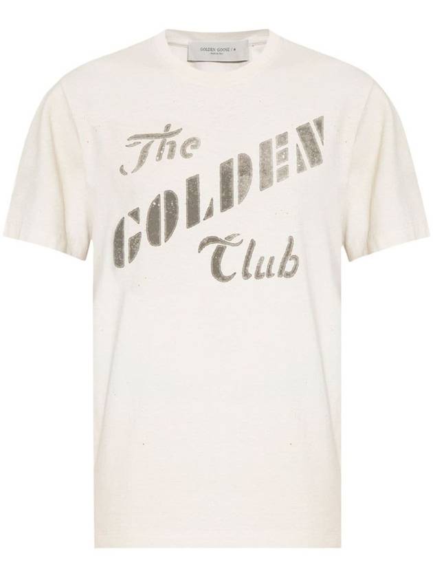 Gold Print Cotton Short Sleeve T-Shirt Heritage White - GOLDEN GOOSE - BALAAN 2