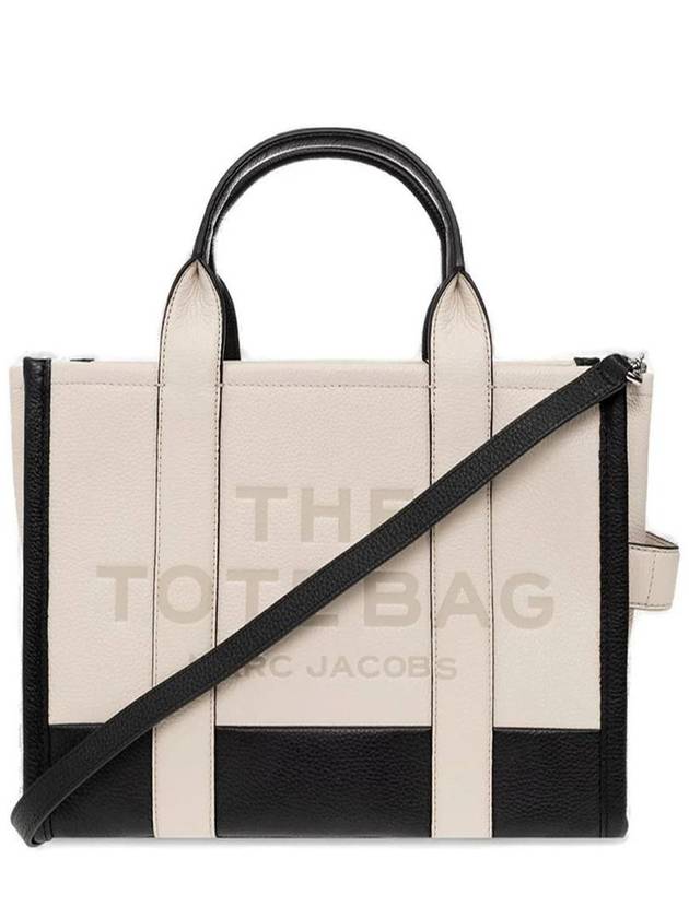 Logo Small Leather Tote Bag Cream - MARC JACOBS - BALAAN 2