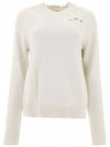 Women's Distress Effect Raglan Slit Knit Top White - MAISON MARGIELA - BALAAN.