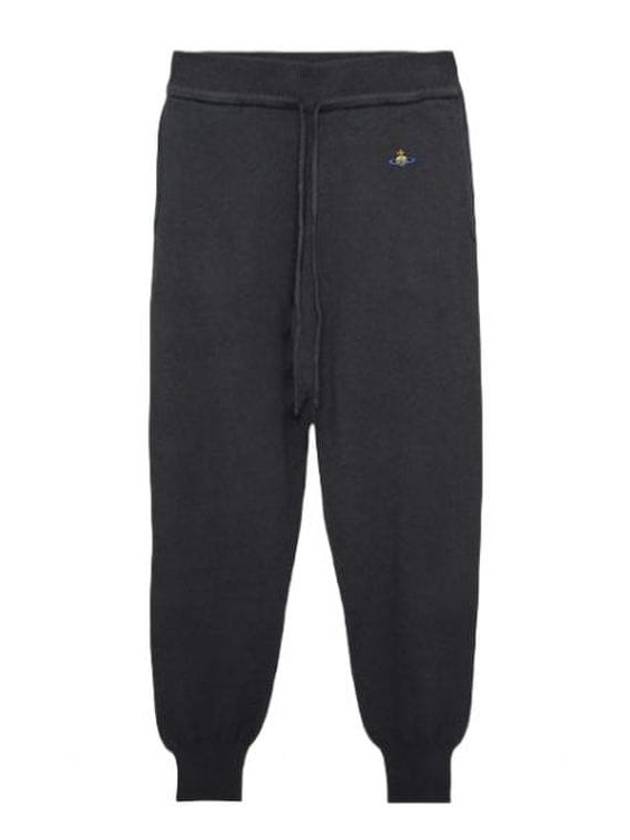 ORB Embroidered Logo Wool Track Pants Black - VIVIENNE WESTWOOD - BALAAN 2