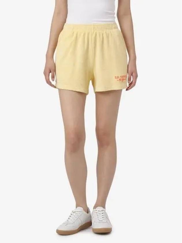 Embroidered Logo Terry Shorts Yellow - SPORTY & RICH - BALAAN 2