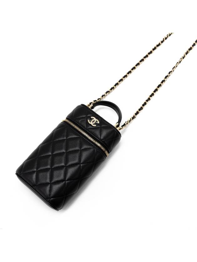 Classic Chain Cosmetic Phone HolderBLACK Champagnegold AP2675 - CHANEL - BALAAN 6