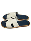 Hermes Izmir Sandal Epsom Blanc De Paris Bleu Celeste - HERMES - BALAAN 3