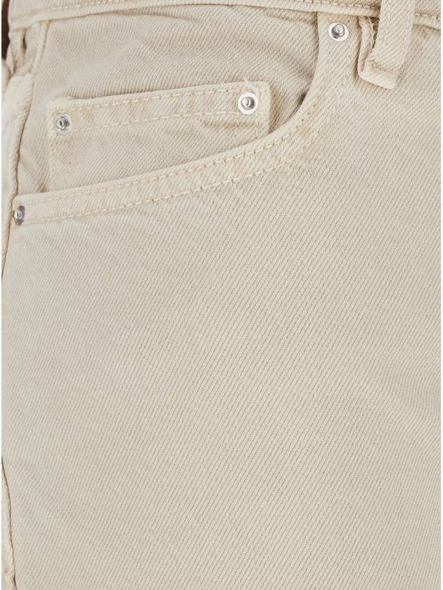 White Jeans With Belt Loops And Logo Patch On The Rear In Denim Woman - TOTEME - BALAAN 3