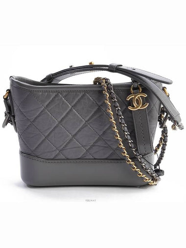 Gabrielle Hobo Bag Small Gray 69151 - CHANEL - BALAAN 1