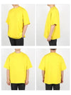 satin label overfit short sleeve t-shirt yellow - AMI - BALAAN.