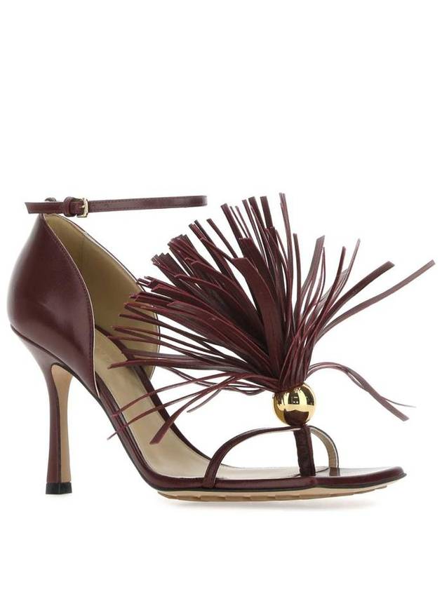 Stretch Strap Sandal Heels Burgundy - BOTTEGA VENETA - BALAAN 3