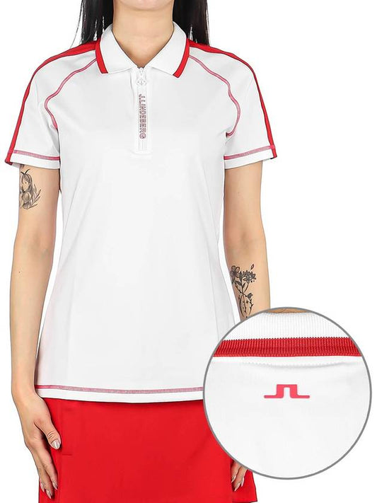 Women's Kourtney Polo Short Sleeve T-Shirt White - J.LINDEBERG - BALAAN 2