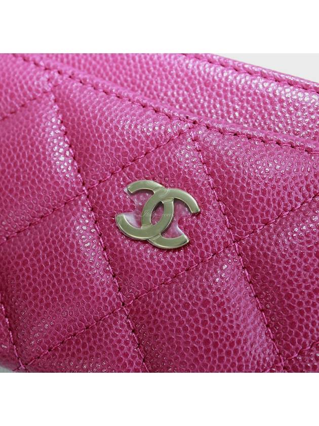 Classic card holder fuchsia gold caviar AP0213 B10583 NY567 - CHANEL - BALAAN 6