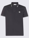 Stretch Cotton Pique Short Sleeve Polo Shirt Black - STONE ISLAND - BALAAN 2