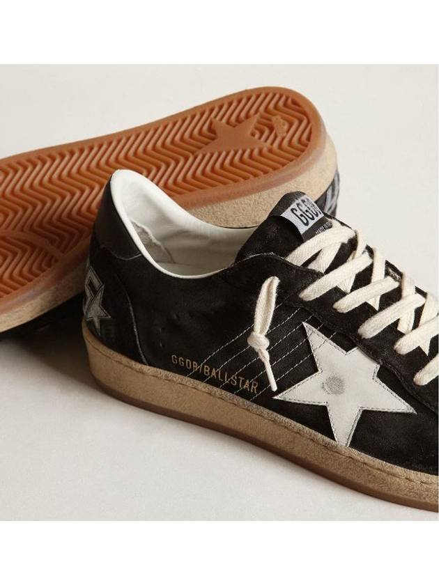 Men's Ballstar Suede Low Top Sneakers Black - GOLDEN GOOSE - BALAAN 5