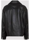 Leather Zip-Up Biker Jacket Black - ACNE STUDIOS - BALAAN 3