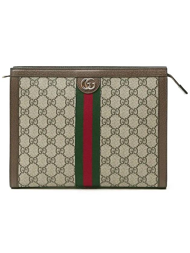 Ophidia Pouch Clutch Bag Beige Ebony - GUCCI - BALAAN 3