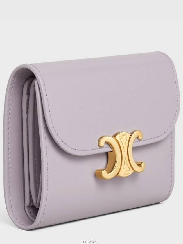 Shiny Triomphe Small Calfskin Half Wallet  Light Lilac Boutique - CELINE - BALAAN 3