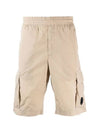 Chrome R Logo Decoration Bermuda Cargo Shorts Beige - CP COMPANY - BALAAN 3