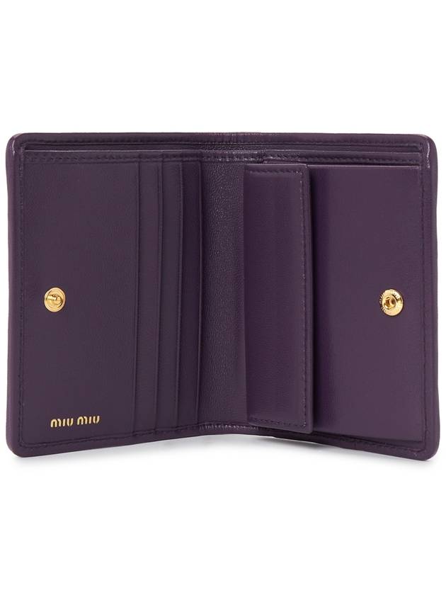 Matelasse Leather Half Wallet Purple - MIU MIU - BALAAN 5