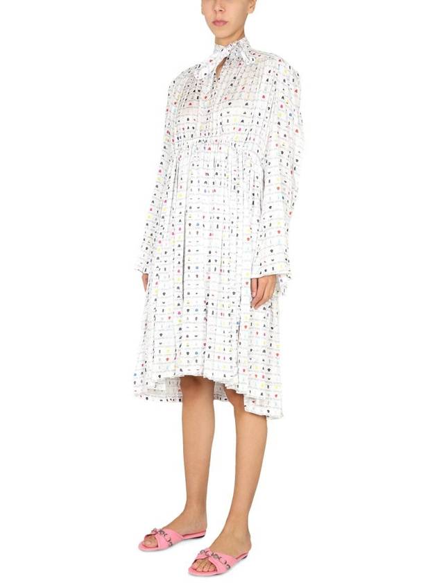 printed knee length long dress white - BALENCIAGA - BALAAN 3