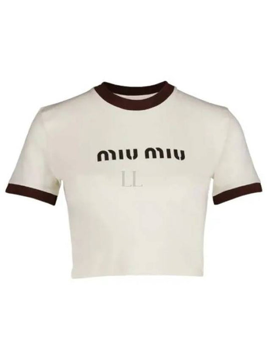 Logo Short Sleeve T-Shirt White - MIU MIU - BALAAN 2