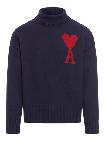 De Coeur Turtleneck Navy - AMI - BALAAN 1