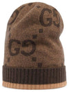 GG Cashmere Beanie Brown - GUCCI - BALAAN 1