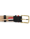 Men's Three Stripes Tab Pebbled Leather Belt Black - THOM BROWNE - BALAAN 5