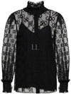 Women's GG Lace Blouse Black - GUCCI - BALAAN 2