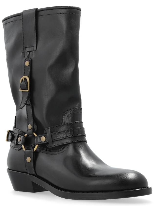 Isabel Marant Leather Ankle Boots Heiko, Women's, Black - ISABEL MARANT - BALAAN 4