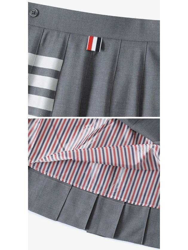 4 Bar Plain Weave Mini Pleated Skirt Grey - THOM BROWNE - BALAAN 5