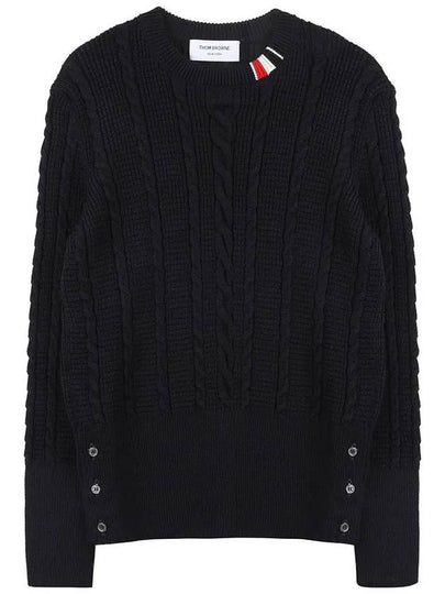 RWB Cable Wool Knit Top Navy - THOM BROWNE - BALAAN 2