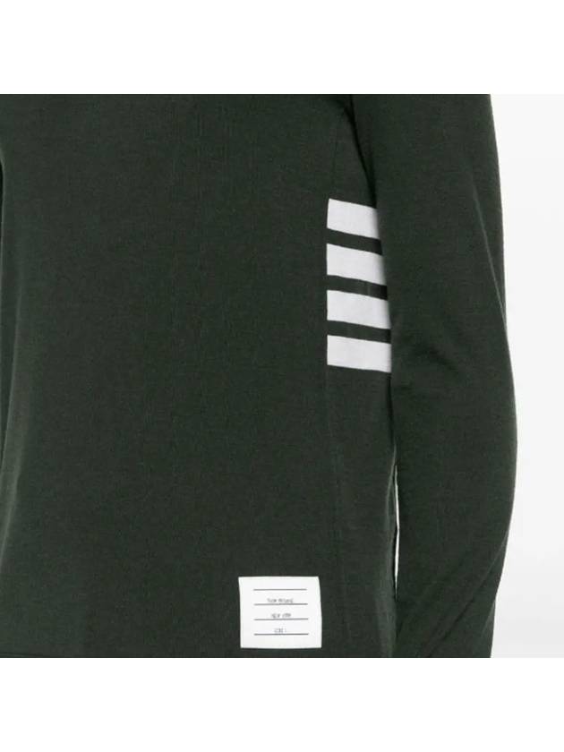 4 Bar Jersey Stretch Wool Knit Top Green - THOM BROWNE - BALAAN 6