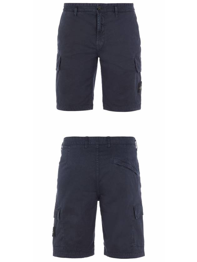 Logo Patch Cargo Bermuda Shorts Navy - STONE ISLAND - BALAAN 5