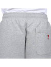 Organic Cotton Fleece Shorts Heather Ash Grey - AMI - BALAAN 10