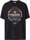 Graphic Print Overfit Cotton Short Sleeve T-Shirt Black - BURBERRY - BALAAN 2