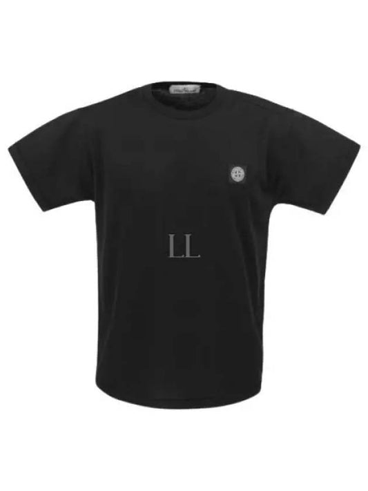 Logo Patch Short Sleeves T-Shirt Black - STONE ISLAND - BALAAN 2