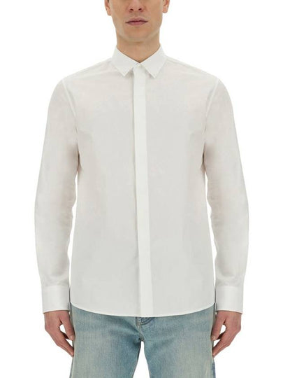 Rockstud Untitled Studded Cotton Long Sleeve Shirt White - VALENTINO - BALAAN 2