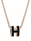 Mini Pop H Pendant Rose Gold & Noir - HERMES - BALAAN 1