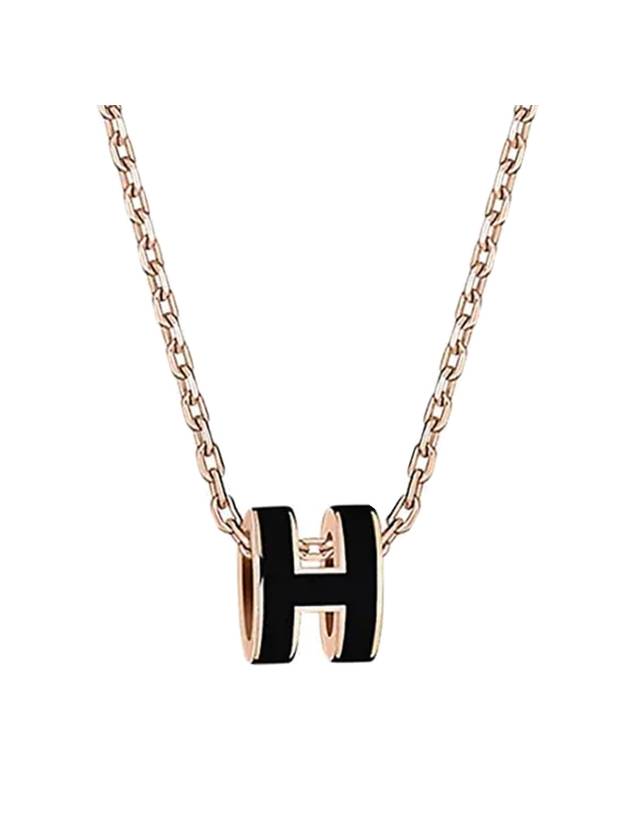 Mini Pop H Pendant Rose Gold & Noir - HERMES - BALAAN 1