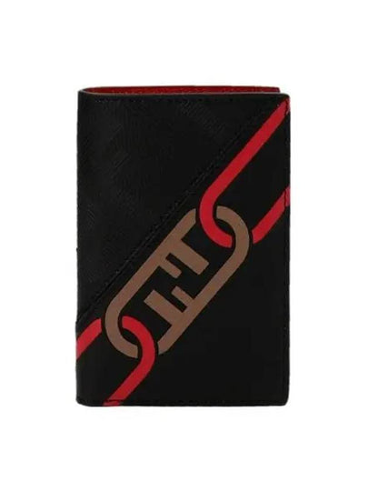 Vertical Leather Half Wallet Black - FENDI - BALAAN 2