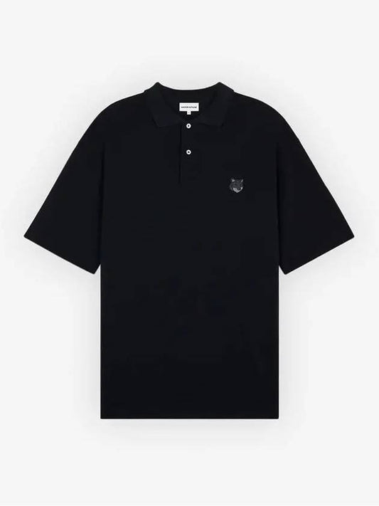 Bold Fox Head Patch Comfort Polo Shirt Black - MAISON KITSUNE - BALAAN 2