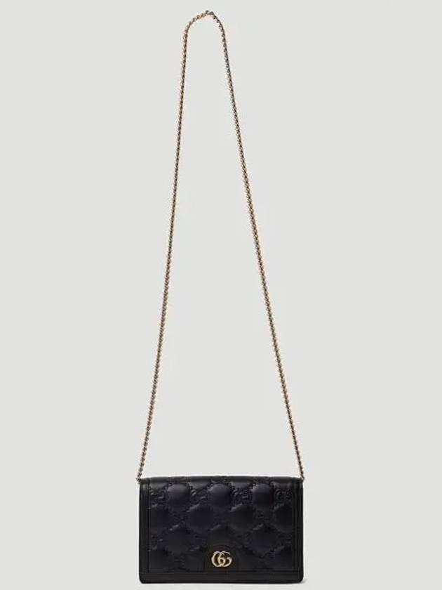 Matelasse Chain Half Wallet Black - GUCCI - BALAAN 2