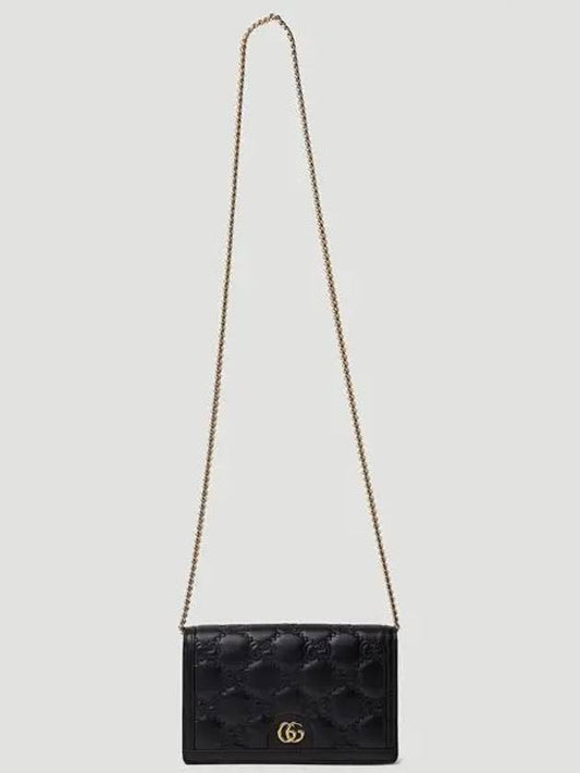 Matelasse Chain Half Wallet Black - GUCCI - BALAAN 2