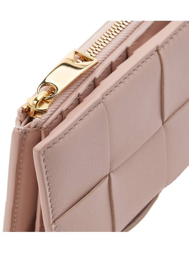 Intrecciato Flap Zipper Medium Bicycle Wallet Pink - BOTTEGA VENETA - BALAAN 8