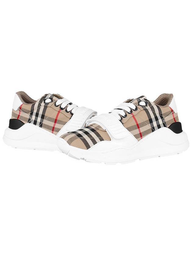 Vintage Check And Leather Sneakers White Archive Beige - BURBERRY - BALAAN 2