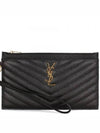 Cassandre Matelasse Large Zipped Clutch Bag Black - SAINT LAURENT - BALAAN 2