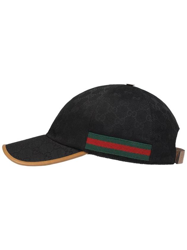 Web Stripe GG Logo Jacquard Canvas Ball Cap Black - GUCCI - BALAAN.