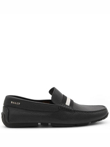 Three Stripe Pierced Loafers Black - BALLY - BALAAN 1