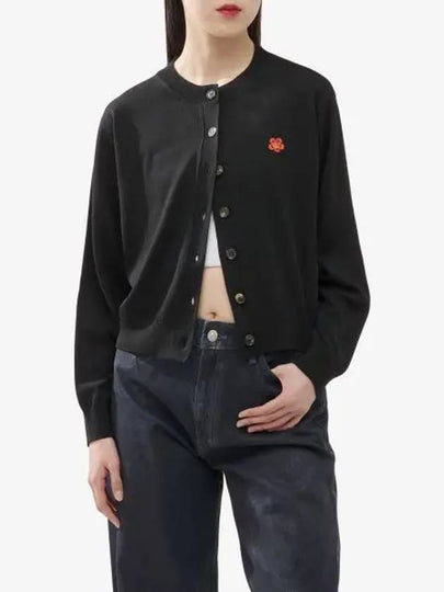 Boke Flower Wool Cardigan Black - KENZO - BALAAN 2