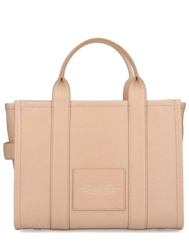 Logo Medium Leather Tote Bag Beige - MARC JACOBS - BALAAN 3