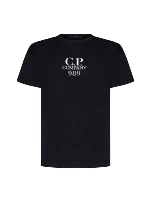 20/1 Jersey Boxy Logo Short Sleeve T-Shirt Black - CP COMPANY - BALAAN 1