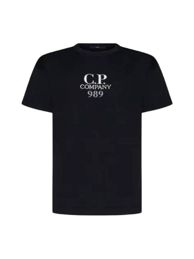20 1 Jersey Boxy Logo Short Sleeve T-Shirt Black - CP COMPANY - BALAAN 1
